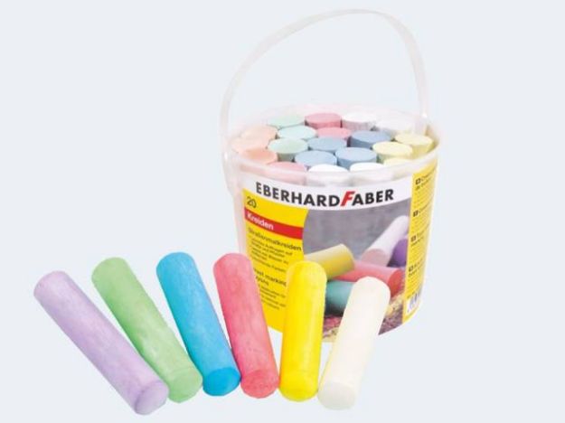 Bild von 20 Strassenmalkreiden im Eimer rund - 526512