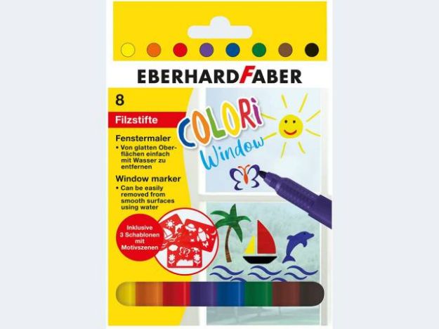 Bild von 8 Colori Window Marker inklusive 3 Schablonen - 550022