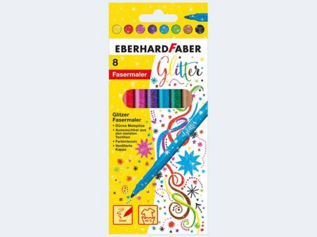 Bild von 8 Glitter-Fasermaler im Etui - 551008