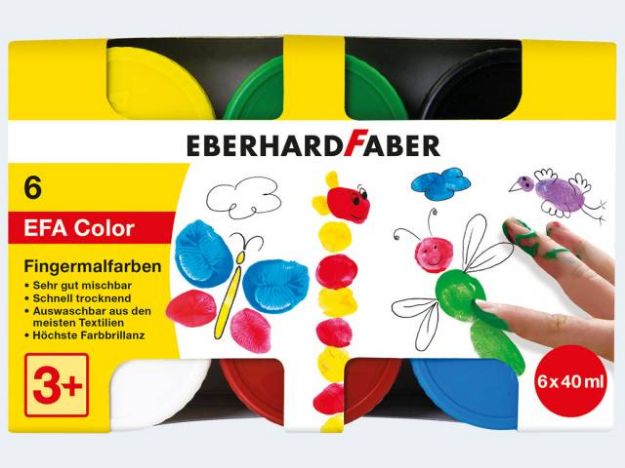 Bild von 6 Fingerfarben 40ml in Schachtel - 578606