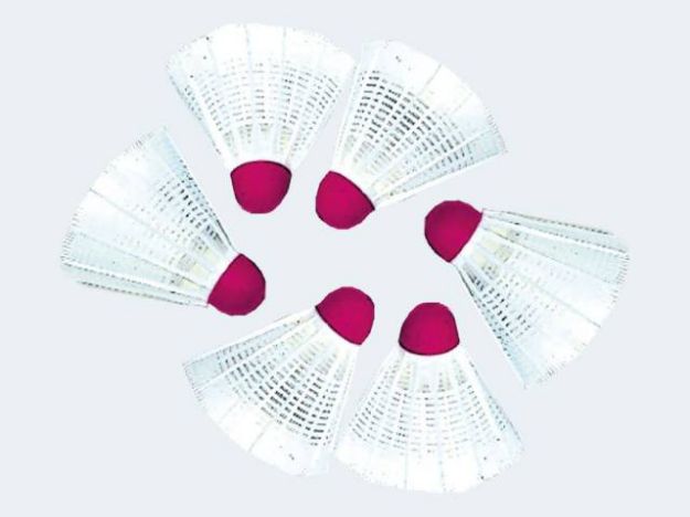 Bild von 6 Federbälle weiss Kunststoff - 74107