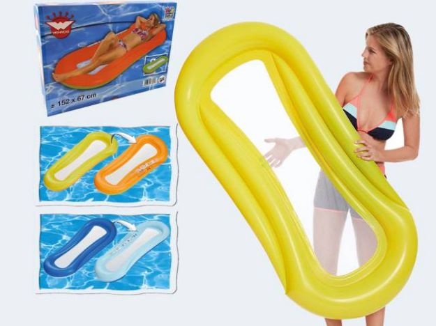 Bild von Wasser-Hängematte, aufgebl. ca 152x67x14cm, unaufgebl. ca. 160x84cm, aufblasbarer Rahmen, wasserdurchlässiger Netzbode - 77605