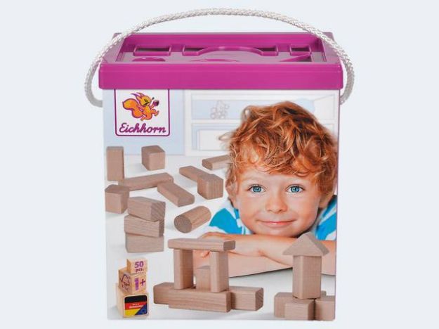 Bild von Eichhorn 50 Bausteine natur 25mm in Trommel - 100050141