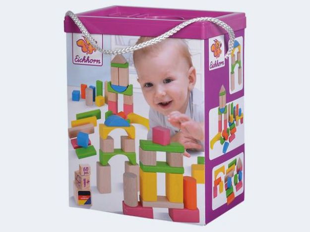 Bild von Eichhorn 30 Holzbausteine bunt + 30 natur 25mm Box - 100088021