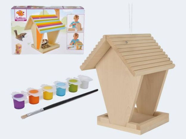 Bild von Eichhorn Vogel Futterhaus 14x14x25cm Holzbausatz - 100004582