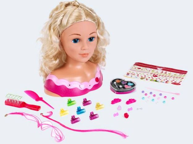 Bild von Frisier und Schminkkopf Prinzessin + Zubehör 33cm - 5392