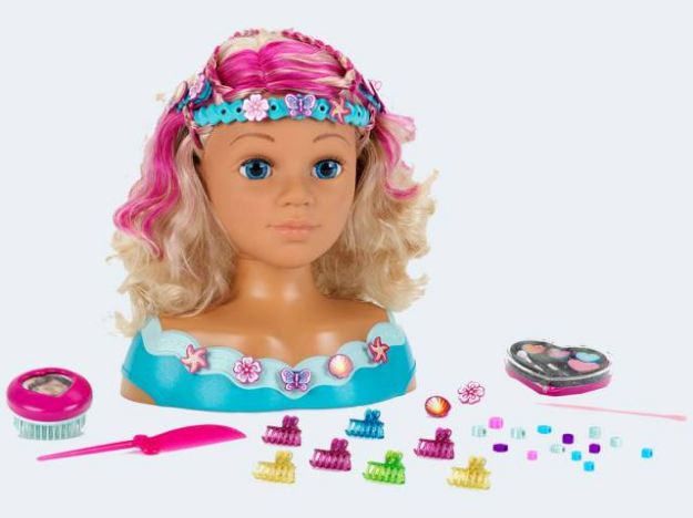 Bild von Frisier und Schminkkopf Mariella + Zubehör 33cm - 5398
