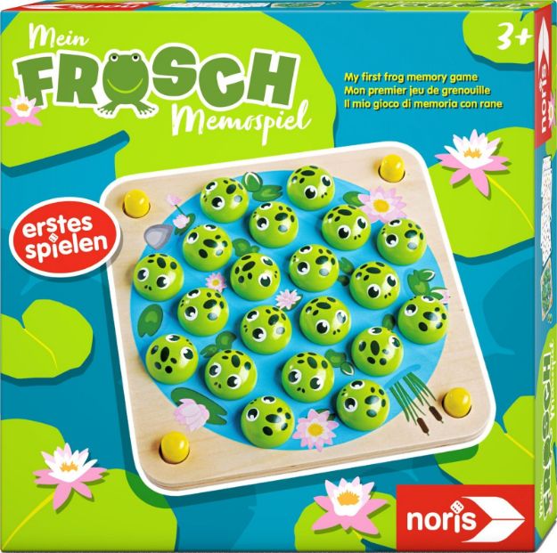 Bild von Noris Mein Frosch Memospiel süße Holzfrösche 3+