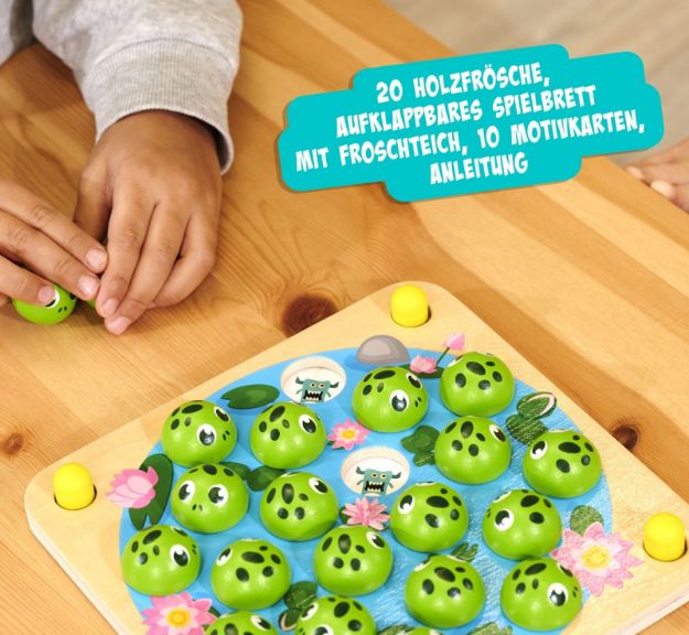 Bild von Noris Mein Frosch Memospiel süße Holzfrösche 3+