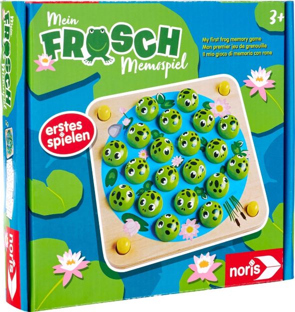 Bild von Noris Mein Frosch Memospiel süße Holzfrösche 3+
