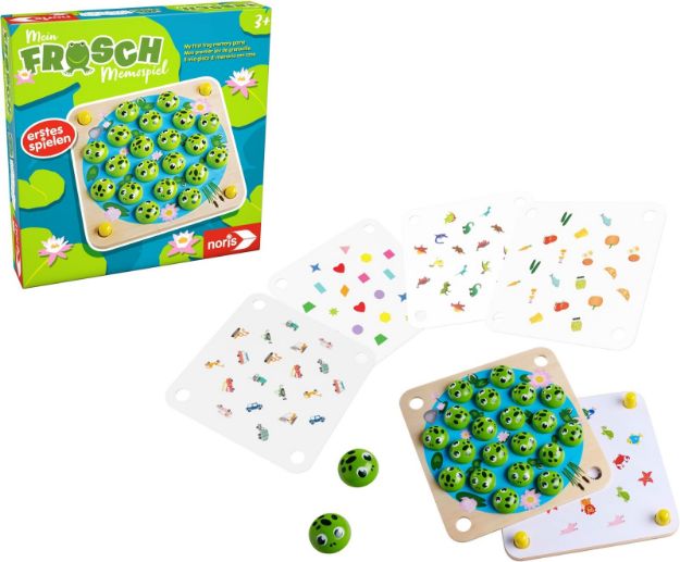 Bild von Noris Mein Frosch Memospiel süße Holzfrösche 3+