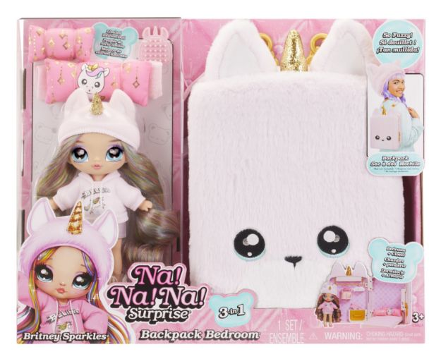 Bild von Na! Na! Na! Surprise 3-in-1 Backpack Bedroom Unicorn Playset- Britney Sparkles - 592358