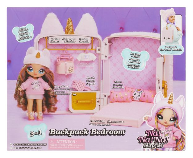 Bild von Na! Na! Na! Surprise 3-in-1 Backpack Bedroom Unicorn Playset- Britney Sparkles - 592358
