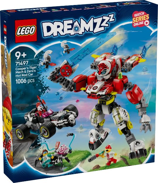 Bild von LEGO® DREAMZzz - 71497 Coopers Tiger-Mech und Zero's Hot Rod Auto