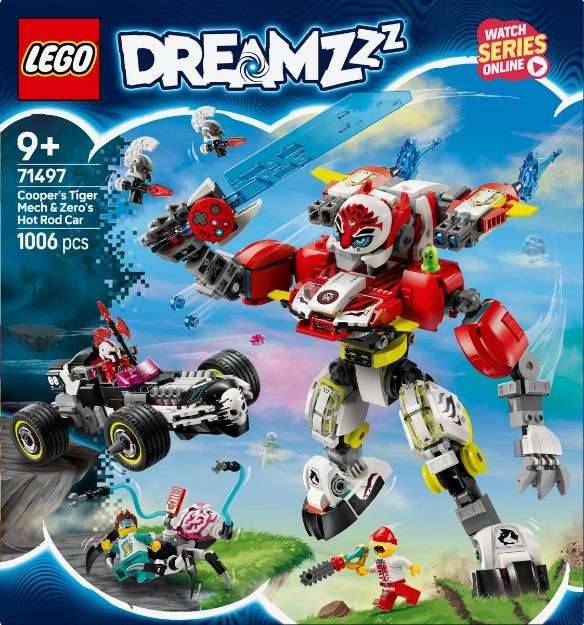 Bild von LEGO® DREAMZzz - 71497 Coopers Tiger-Mech und Zero's Hot Rod Auto