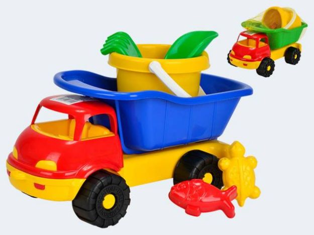 Bild von Eimergarnitur mit LKW 35cm 6tlg - Pro Bestellung wird eine von 2 Varianten per Zufallsprinzip zugesendet! - 107134123