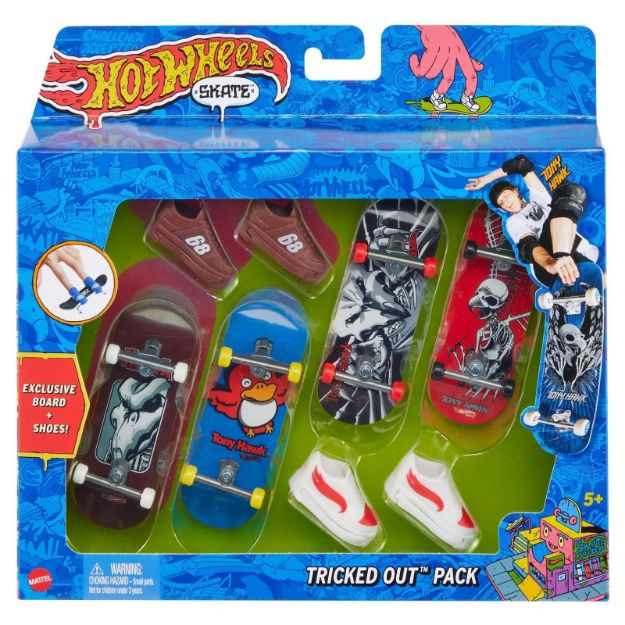 Bild von Mattel HGT84 Hot Wheels Skate Fingerboard + Shoe 4-Pack, sortiert
