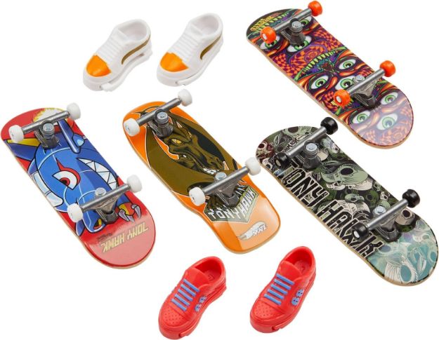 Bild von Mattel HGT84 Hot Wheels Skate Fingerboard + Shoe 4-Pack, sortiert