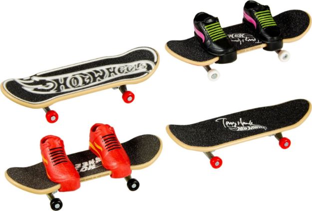 Bild von Mattel HGT84 Hot Wheels Skate Fingerboard + Shoe 4-Pack, sortiert