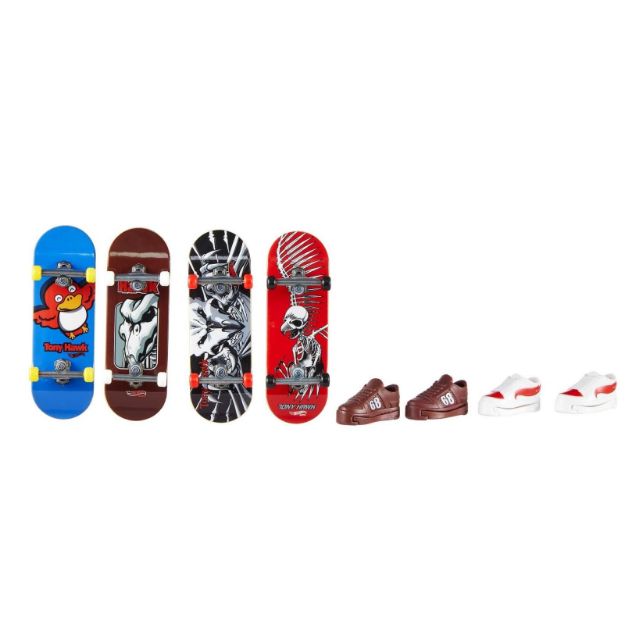 Bild von Mattel HGT84 Hot Wheels Skate Fingerboard + Shoe 4-Pack, sortiert