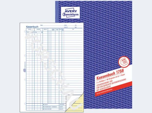 Bild von Kassenbuch 1756 A4/2x40Bl SD