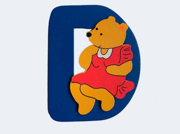 Bild von Buchstabe Bär D 8cm Holz - 23000934 D