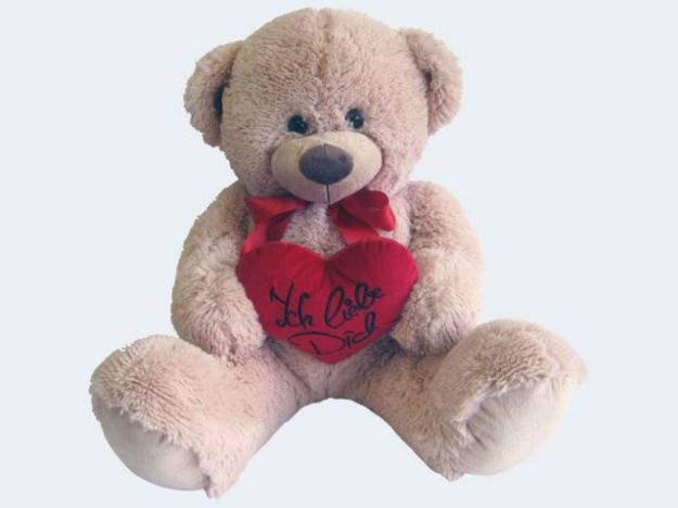 Bild von Teddy 70cm mit Schleife und Herz "ich liebe dich" - 127074