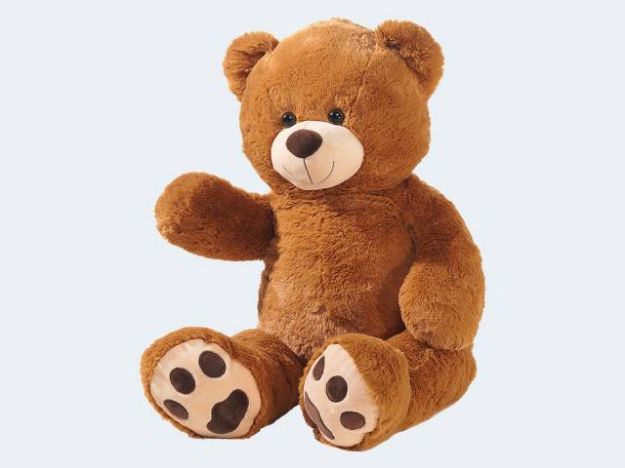 Bild von Teddy Floppy 100cm braunmit Kurzflor Plüsch Sohle - 130067