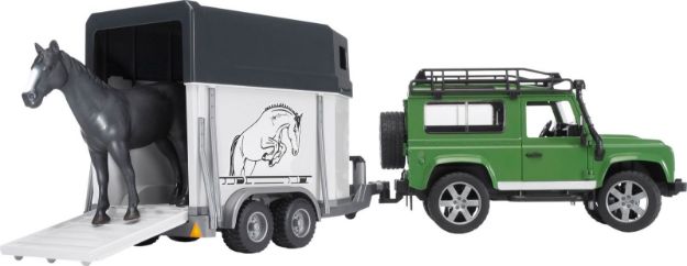Bild von Bruder 02592 Land Rover Defender plus Anhänger plus Pferd, sortiert