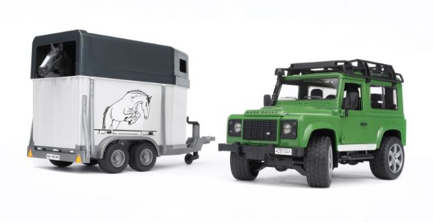 Bild von Bruder 02592 Land Rover Defender plus Anhänger plus Pferd, sortiert