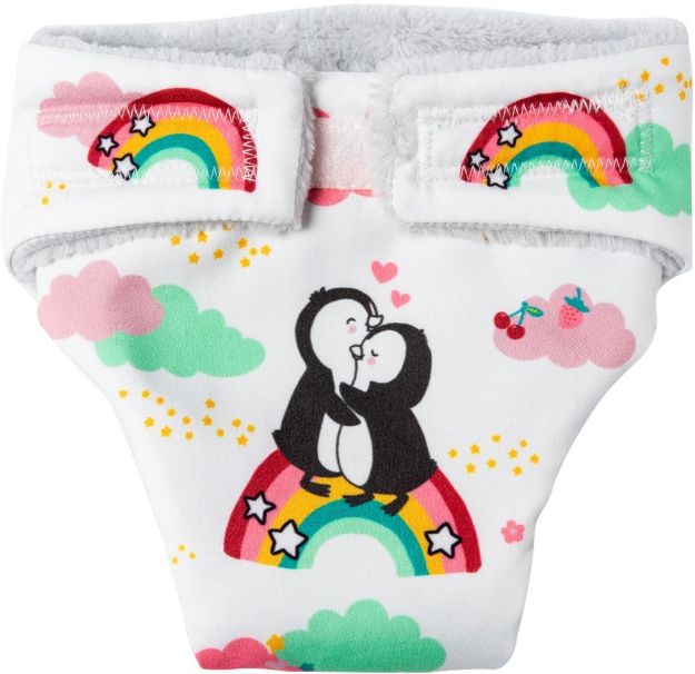Bild von 2 Puppen-Stoff-Windeln Pinguin Pünktchen 35-45cm - 120