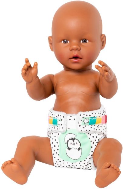 Bild von 2 Puppen-Stoff-Windeln Pinguin Pünktchen 35-45cm - 120