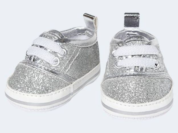 Bild von Puppen-Glitzer-Sneakers, silber, Gr. 38-45 cm - 147