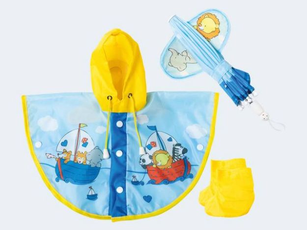 Bild von Puppen-Regencape mit Schirm + Stiefel 35-45cm - 172