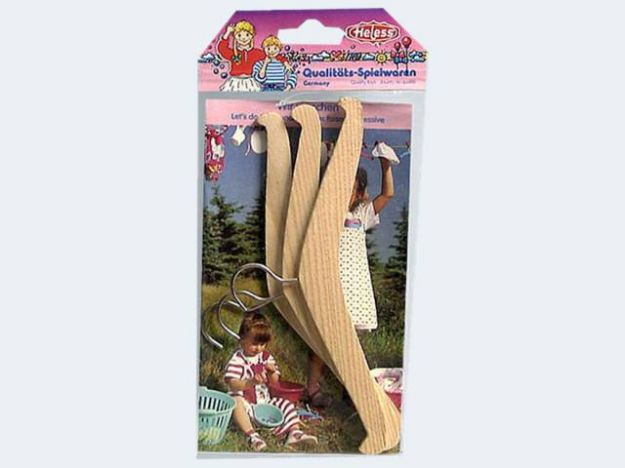 Bild von 3 Pu-Kleiderbügel 17cm Holz Beutel - 304