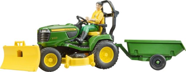 Bild von Bruder 62104 bworld John Deere Aufsitzrasenmäher mit Anhänger