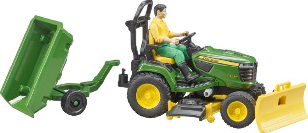 Bild von Bruder 62104 bworld John Deere Aufsitzrasenmäher mit Anhänger