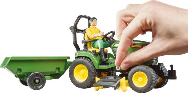 Bild von Bruder 62104 bworld John Deere Aufsitzrasenmäher mit Anhänger