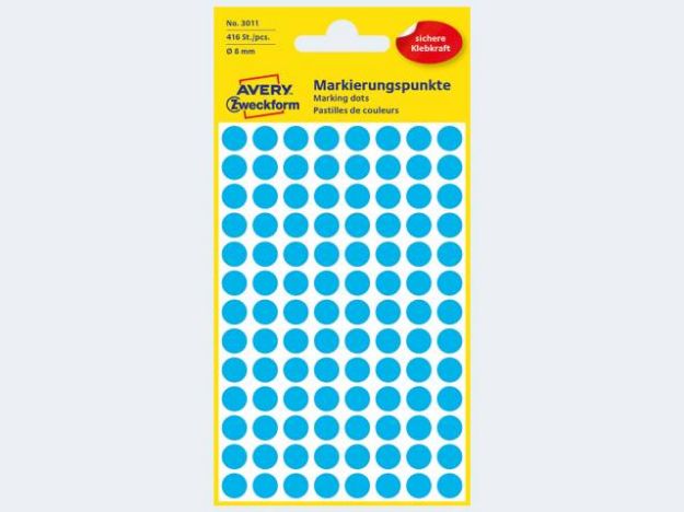 Bild von Etikett 3011 8mm blau - Eine Verkaufseinheit = 10 Stück