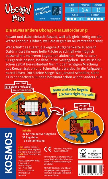 Bild von Ubongo Mini - Mitbringspiel - 712679