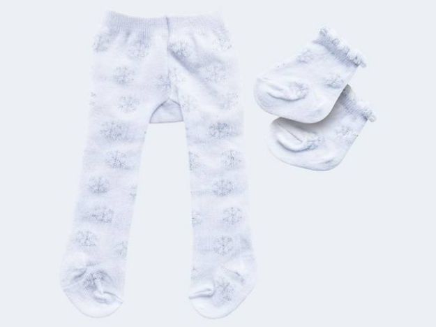 Bild von Puppen Strumpfhose mit Söckchen Eiskristal 28-35cm - 4781