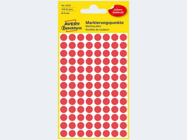 Bild von Etikett 3010 8mm rot - Eine Verkaufseinheit = 10 Stück