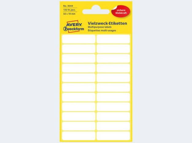 Bild von Etikett 3044 32x10 weiss - Eine Verkaufseinheit = 10 Stück
