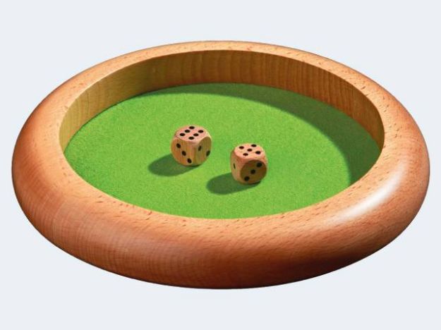 Bild von Würfelarena Holz 22cm mit 2 Würfel - 3121