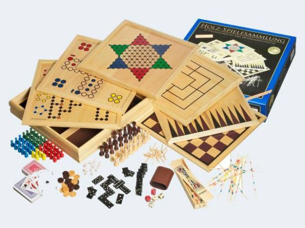 Bild von Spielesammlung Holz 6 Pläne in Erle-Kassette - 3102