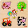 Bild von GOKI Steckpuzzle Farm 5T Holz 21x21cm - 57546