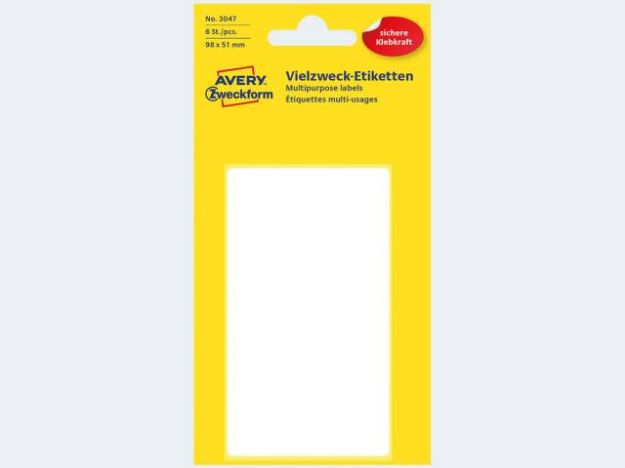 Bild von Etikett 3047 98x51 weiss - Eine Verkaufseinheit = 10 Stück