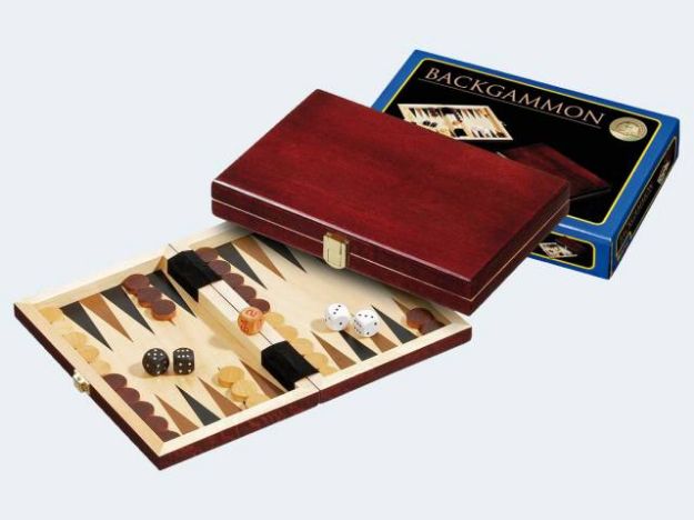 Bild von Backgammon Koffer 19cm Erle/Mahagoni - 1100