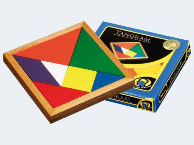 Bild von Tangram Holz bunt 10x10cm - 3520