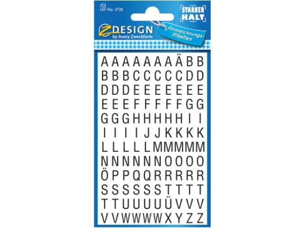 Bild von Buchstaben 3720 10mm schwarz/weiss 2 Bögen SK - Eine Verkaufseinheit = 10 Stück